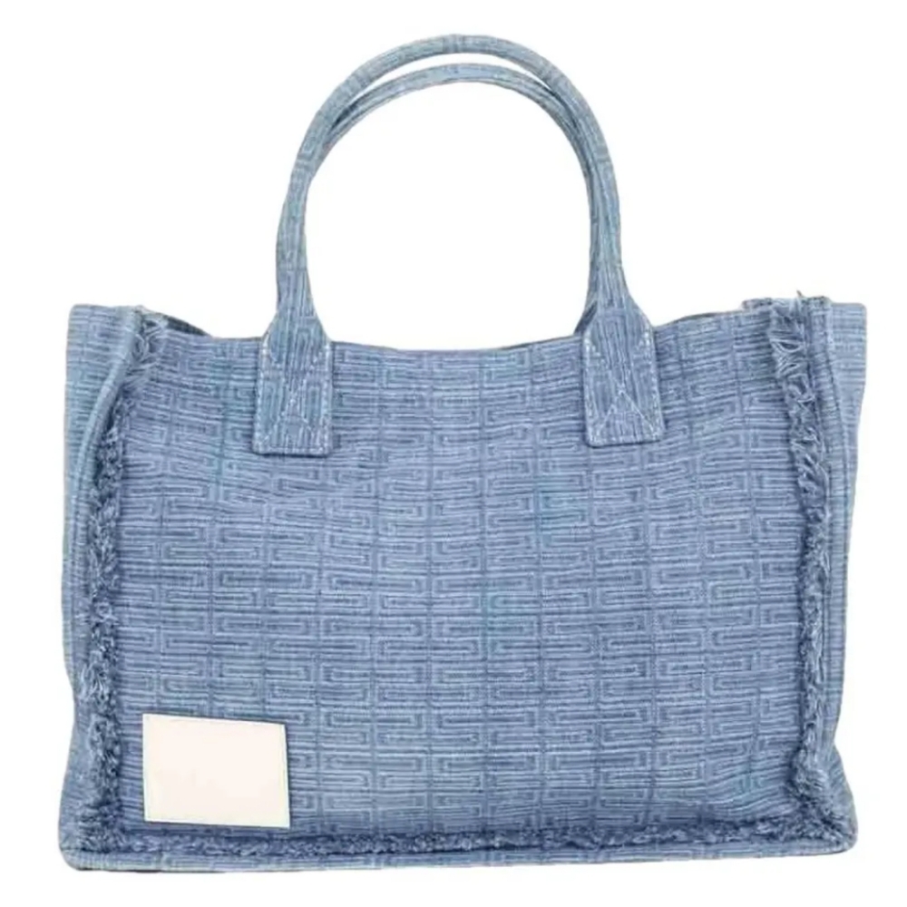 Sandro Blue Textured Tote Bag